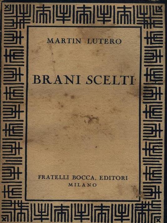 Brani scelti - Martin Lutero - copertina