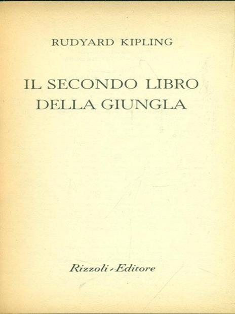 Il secondo libro della giungla - Rudyard Kipling - copertina