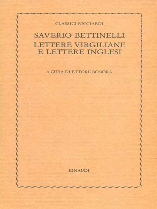 Lettere virgiliane e lettere inglesi - Saverio Bettinelli - 2