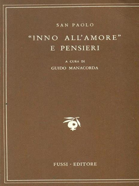   Inno all'amore e pensieri - Paolo (san) - copertina