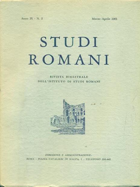   Studi romani Anno IX. N. 2/ marzo-aprile 1961 - copertina