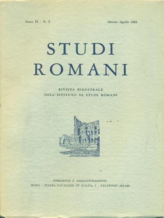   Studi romani Anno IX. N. 2/ marzo-aprile 1961 - copertina