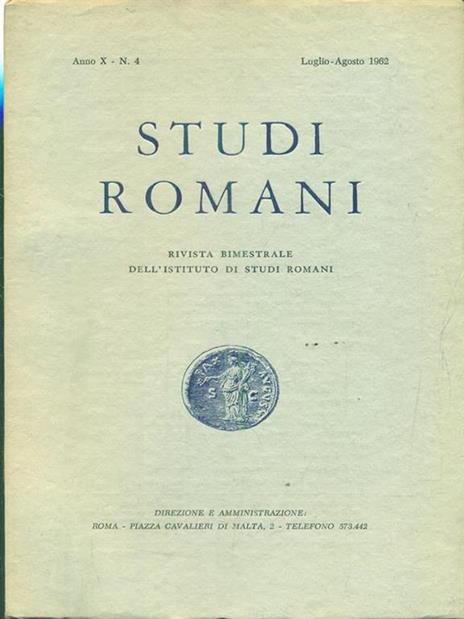   Studi romani Anno X N. 4/ luglio-agosto 1962 - copertina