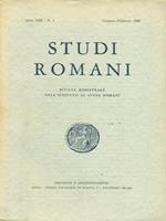   Studi romani Anno VIII- N. 1/ gennaio -febbraio 1960