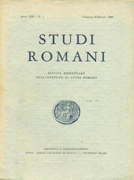   Studi romani Anno VIII- N. 1/ gennaio -febbraio 1960 - 2