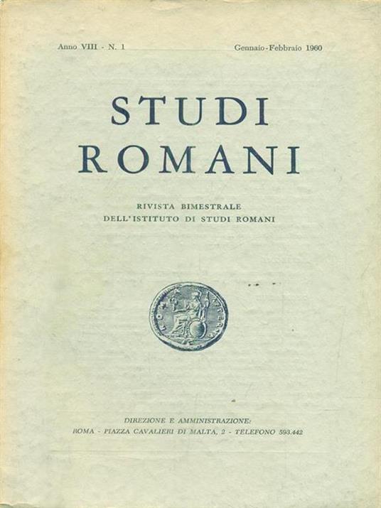   Studi romani Anno VIII- N. 1/ gennaio -febbraio 1960 - 3