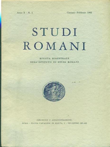 Studi romani Anno X - N. 1/ gennaio-febbraio 1962 - copertina