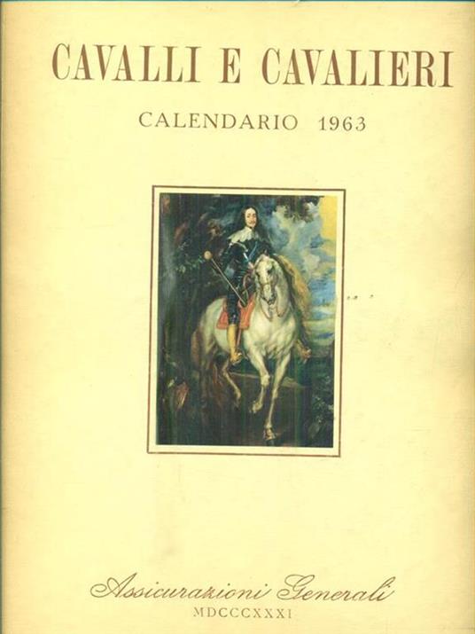   Cavalli e cavalieri. Calendario 1963 - copertina