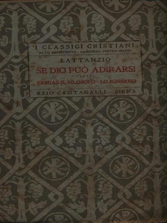   Se Dio può adirarsi - Lattanzio - copertina