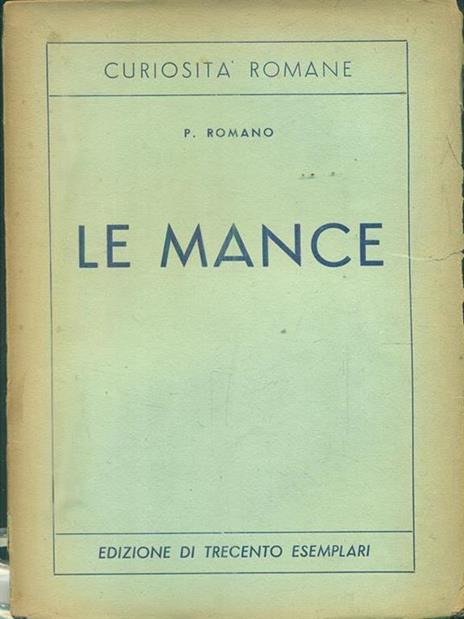 Le mance - P. Romano - copertina