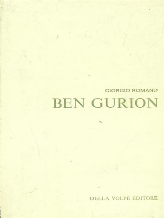 Ben Gurion - Giorgio Romano - copertina