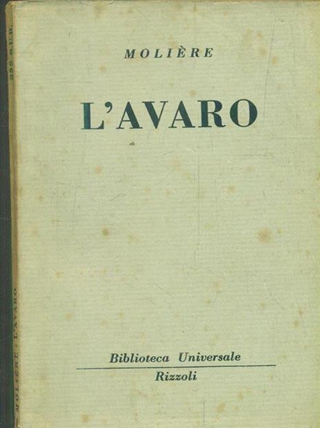 L' avaro - Molière - copertina