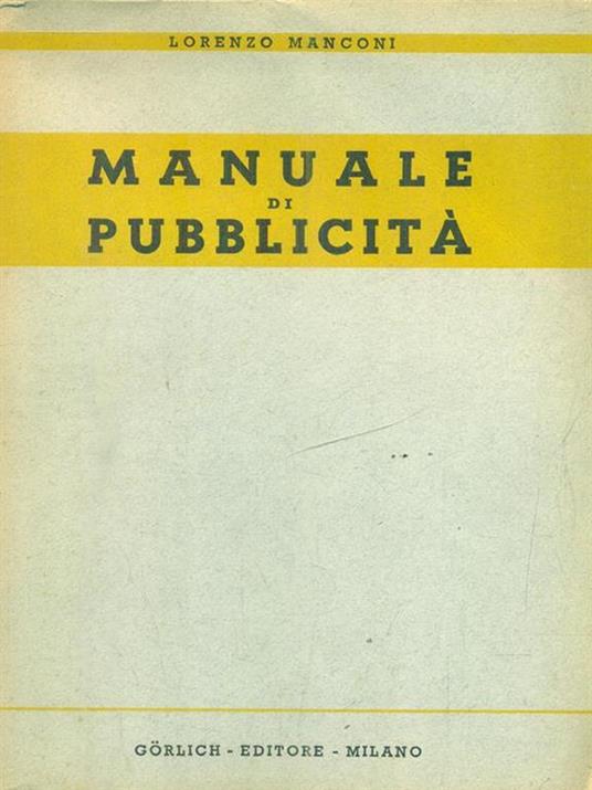   Manuale di pubblicità - Lorenzo Manconi - copertina