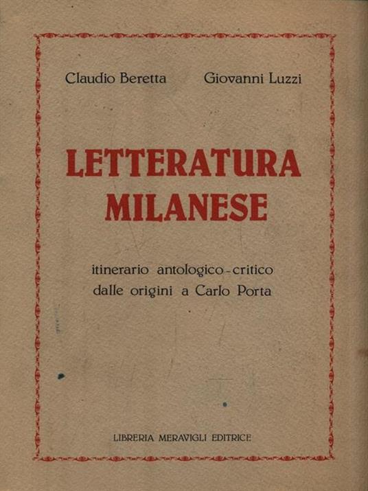 Letteratura milanese - Claudio Beretta - 2