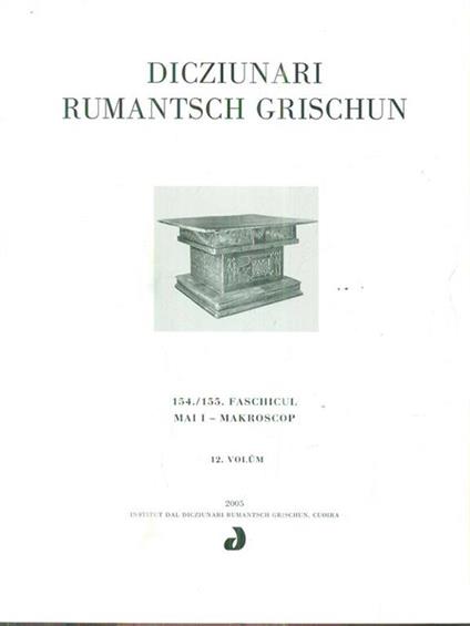 Dicziunari rumantsch grischun. 154/155. Mai I. Makroscop - copertina