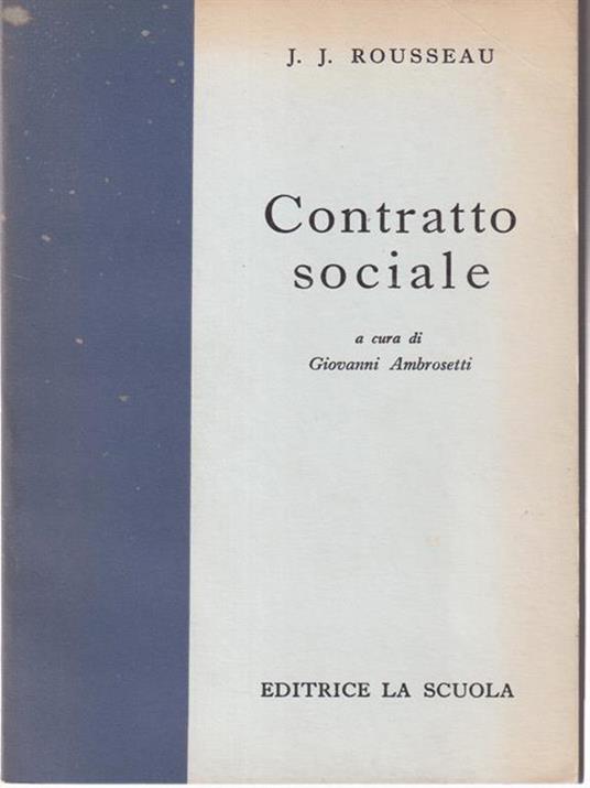 Contratto sociale - Jean-Jacques Rousseau - copertina