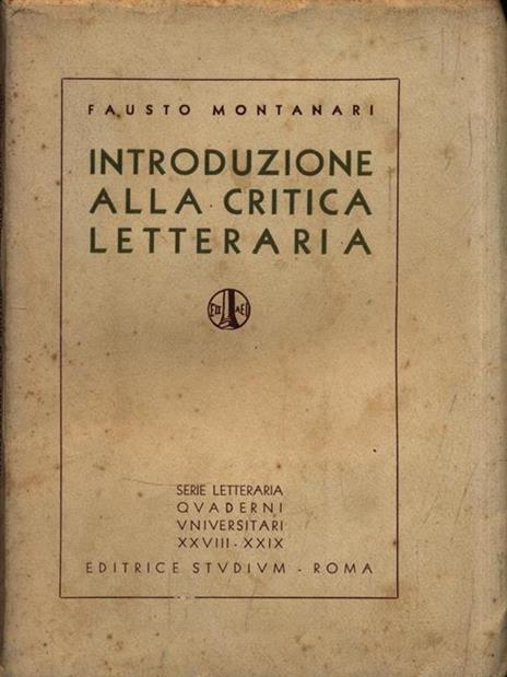 Introduzione alla critica letteraria - Fausto Montanari - 3