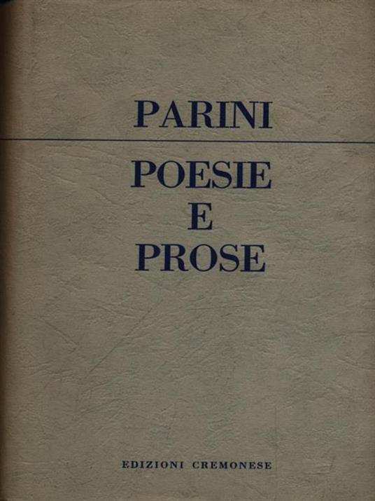 Poesie e prose - Giuseppe Parini - copertina