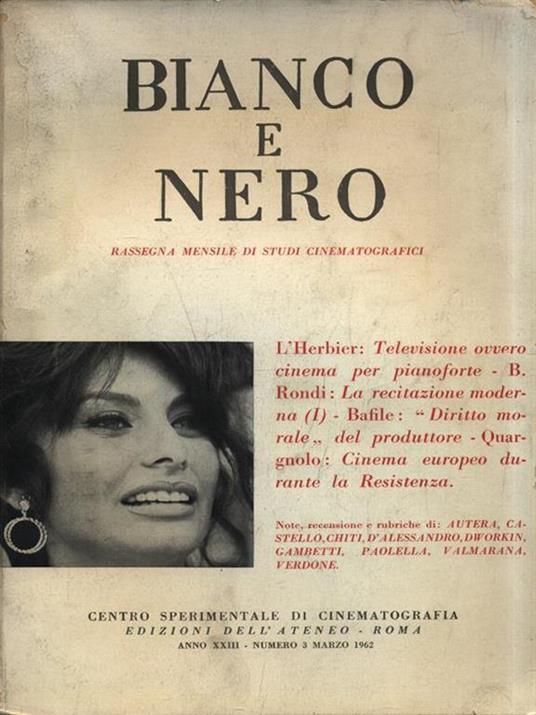Bianco e Nero. Anno XXIII Numero 3 Marzo 1962 - 2