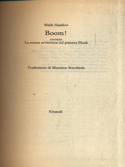 Boom! - Mark Haddon - copertina