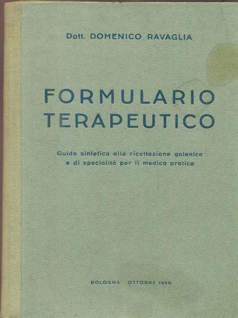 Formulario terapeutico - Domenico Ravaglia - copertina