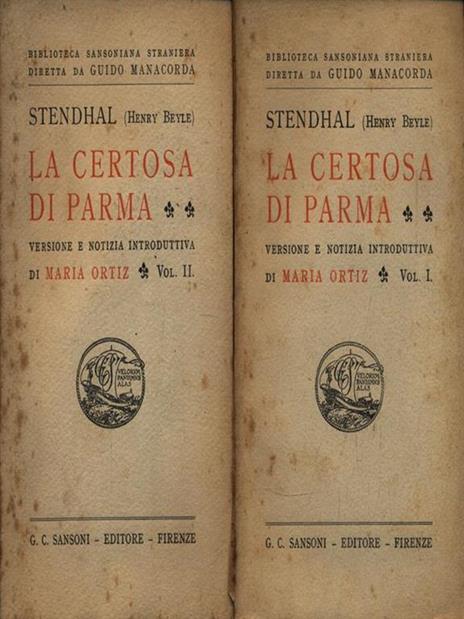 La Certosa di Parma. 2 Volumi - Stendhal - copertina