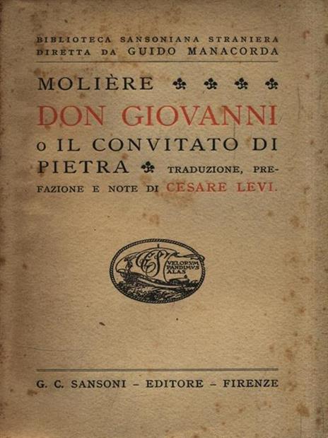 Don Giovanni o il convitato di pietra - Molière - copertina
