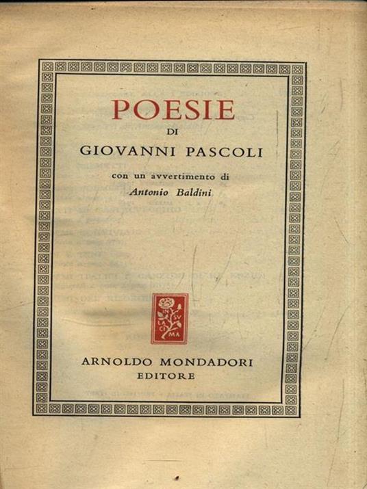 Poesie - Giovanni Pascoli - copertina