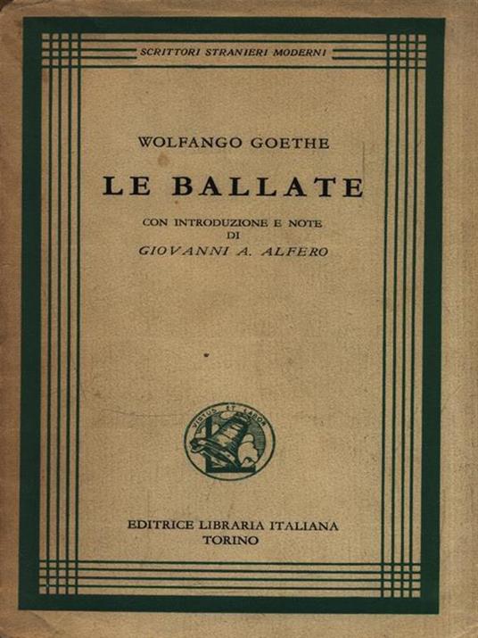 Le ballate - Johann Wolfgang Goethe - copertina