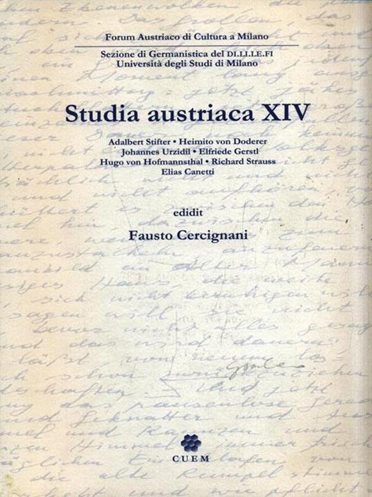 Studia austriaca XIV - Fausto Cercignani - copertina