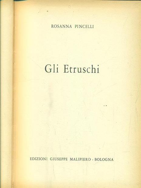 Gli etruschi - Rosanna Pincelli - copertina