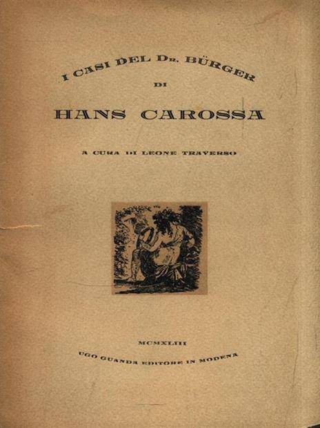 I casi del Dr. Burger - Hans Carossa - copertina