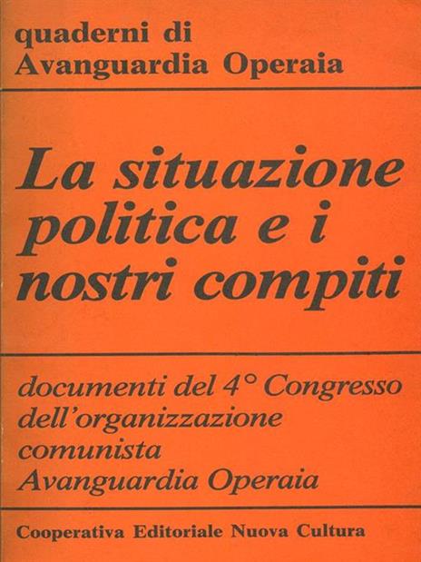 La situazione politica e i nostri compiti - copertina