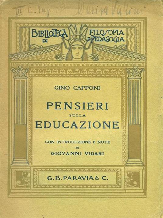 Pensieri sulla educazione - Gino Capponi - 2