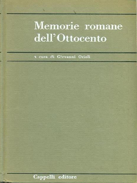 Memorie romane dell'Ottocento - Giovanni Orioli - copertina