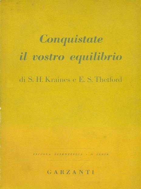 Conquistate il vostro equilibrio - S.H. Kraines - copertina