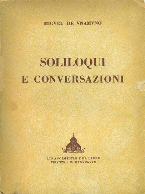 Soliloqui e conversazioni - Miguel de Unamuno - copertina