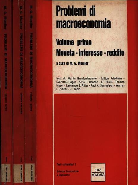 Problemi di macroeconomia. 3 Volumii - M. G. Mueller - copertina