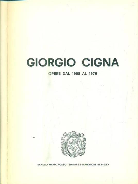 Giorgio Cigna. Opere dal 1958 al 1976 - copertina