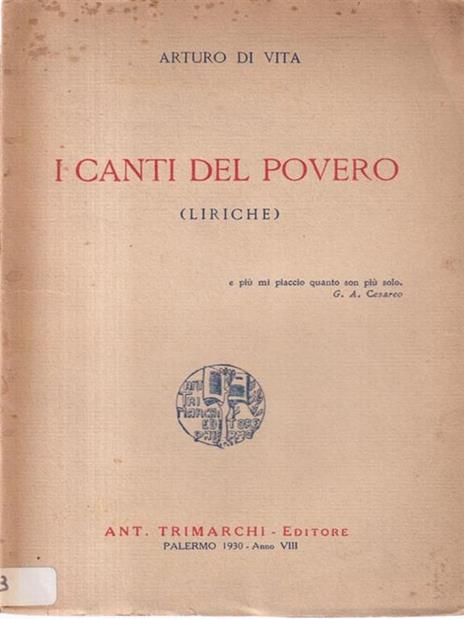 I canti del povero - Arturo Di Vita - 2