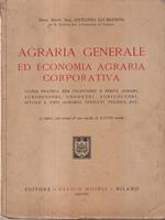 Agraria Generale Ed Economia Agraria Corporativa