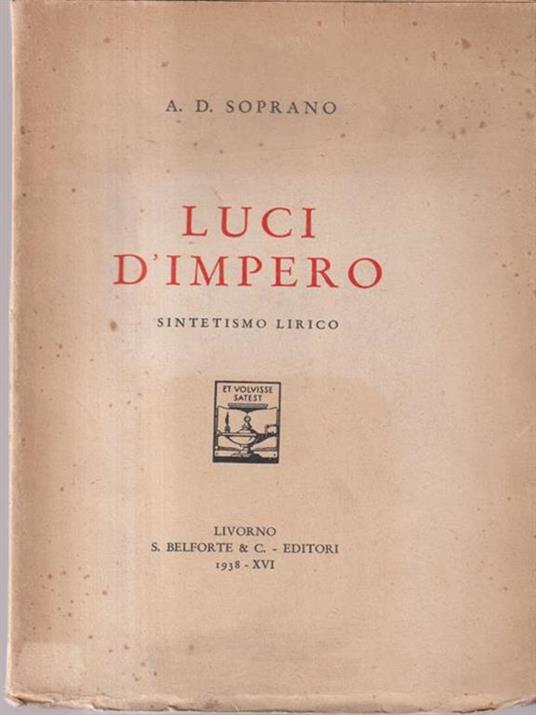 Luci d'Impero - A. D. Soprano - copertina