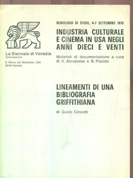 Lineamenti di una bibliografia griffithiana - Guido Cincotti - 3
