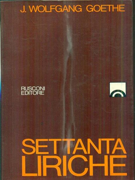 Settanta liriche - Johann Wolfgang Goethe - copertina