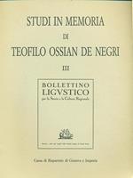 Studi in memoria di Teofilo Ossian De Negri III