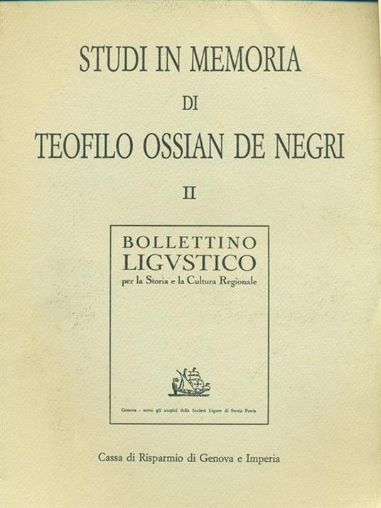 Studi in memoria di Teofilo Ossian De Negri II - 2