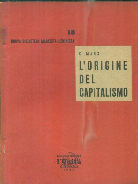 L' origine del capitalismo - Carlo Marx - copertina