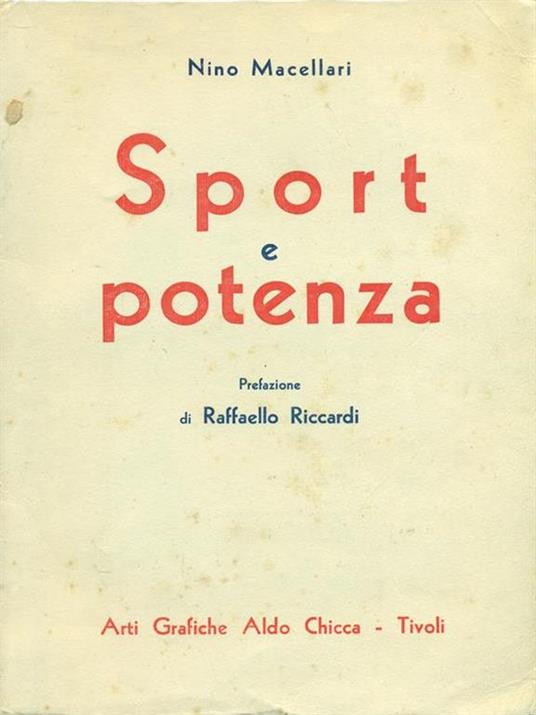 Sport e potenza - Nino Macellari - copertina