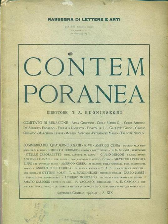 Contemporanea. Quaderno XXXIII - Novembre-gennaio 1940-41 - 3