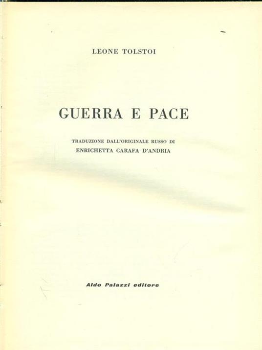 Guerra e pace - Lev Tolstoj - copertina